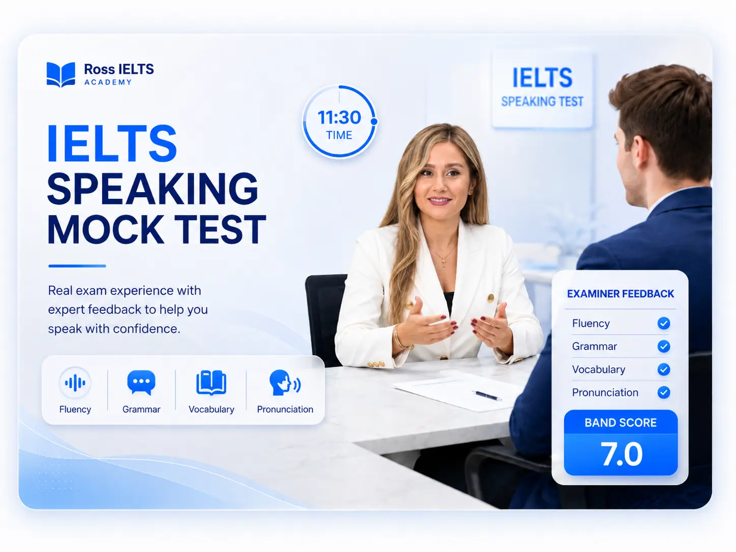 Ross IELTS Speaking Mock Test with an examiner and a test taker